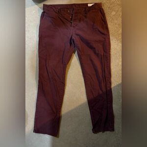 Men’s 38x32 Burgundy Straight-Leg Pants